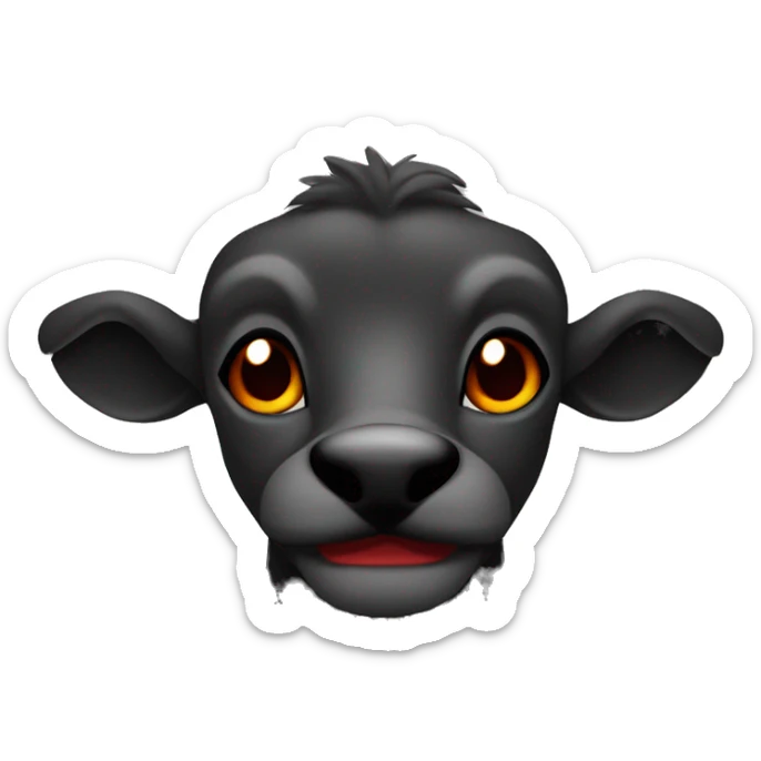 animal Touro musculoso nas cores preto e vermelho sticker