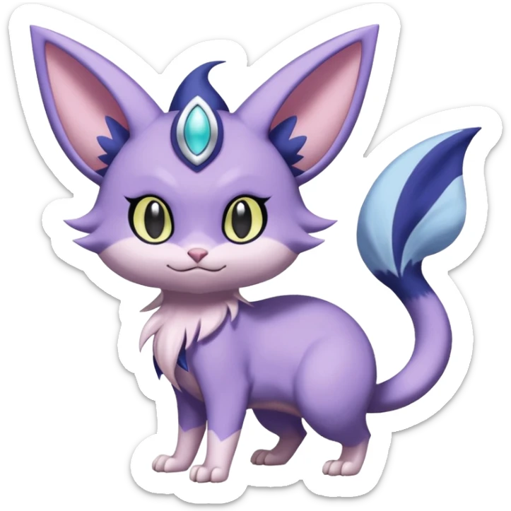 Rattata-Meowstic-Noibat-Skitty-Espeon-Purrloin-Fakemon-hybrid-creature (full body) sticker