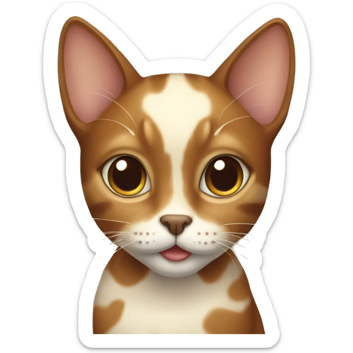 Brown cat with cream spots sticker