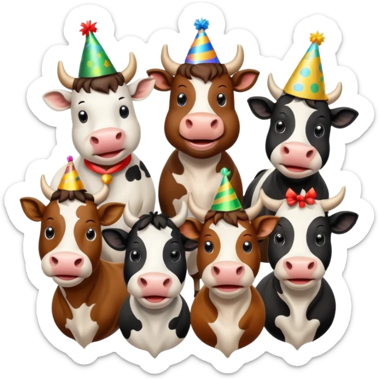 generate an emoji of a group of male and female bulls travelling together on holidays sticker