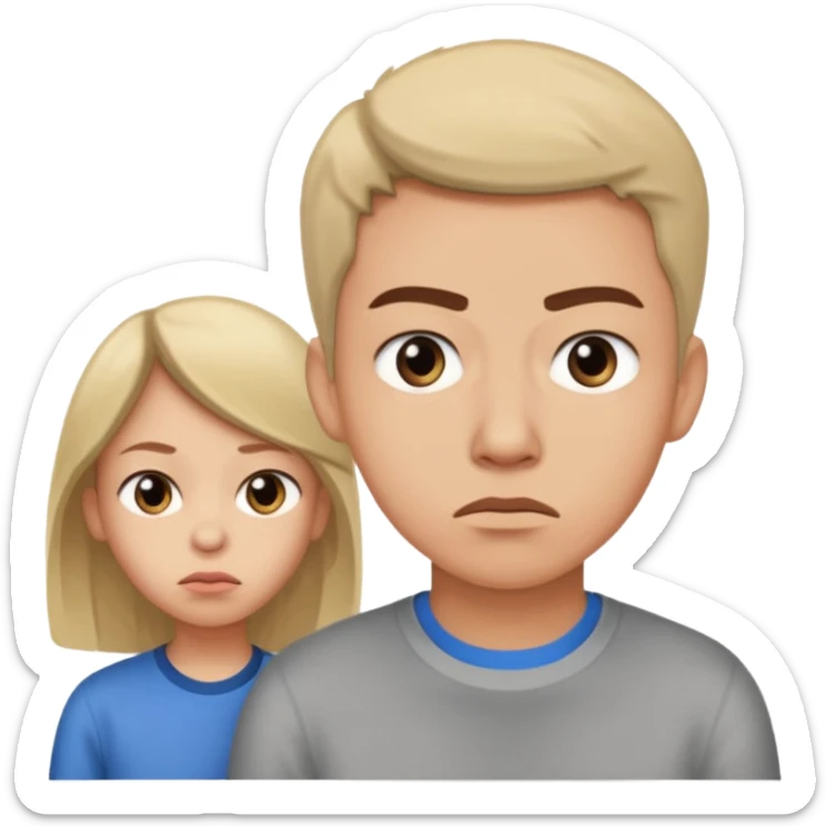  teenager rolling eyes up with parent in the disance behind them. The teenager is showing Indifference - lack of interest, concern, or sympathy - sticker