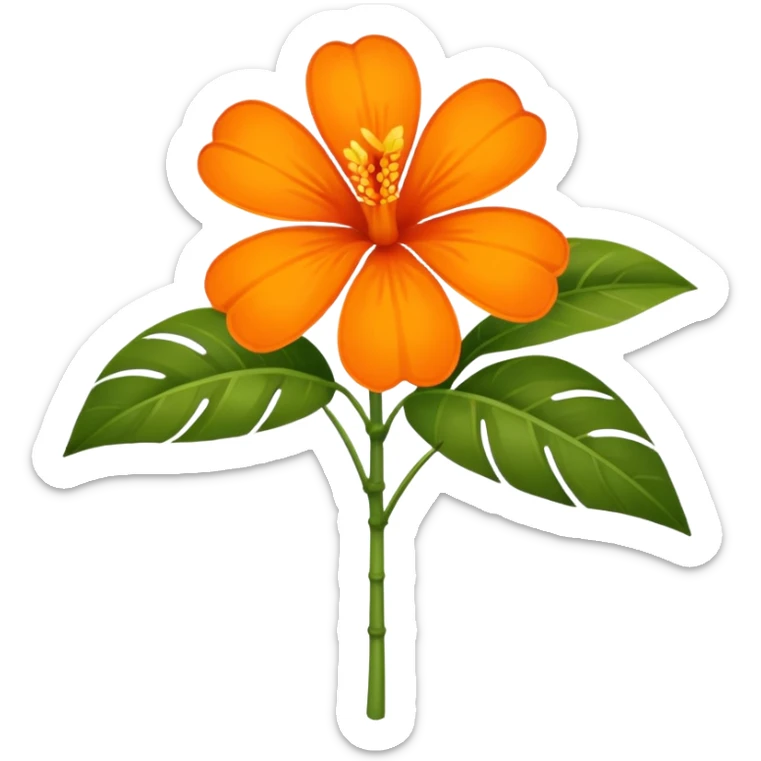 un emoji assez petit : une fleure tropical orange féminine et qui inspire l’été  sticker