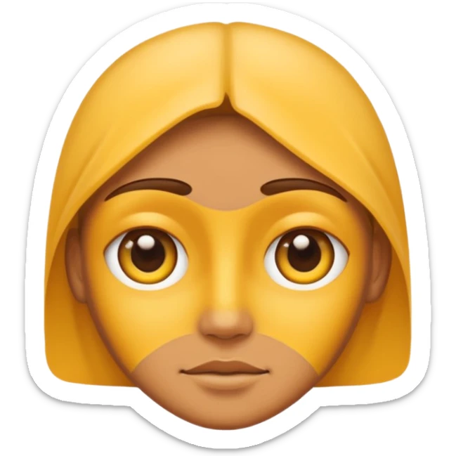 From the previous emoji I want the center above section of the head be yellow sticker