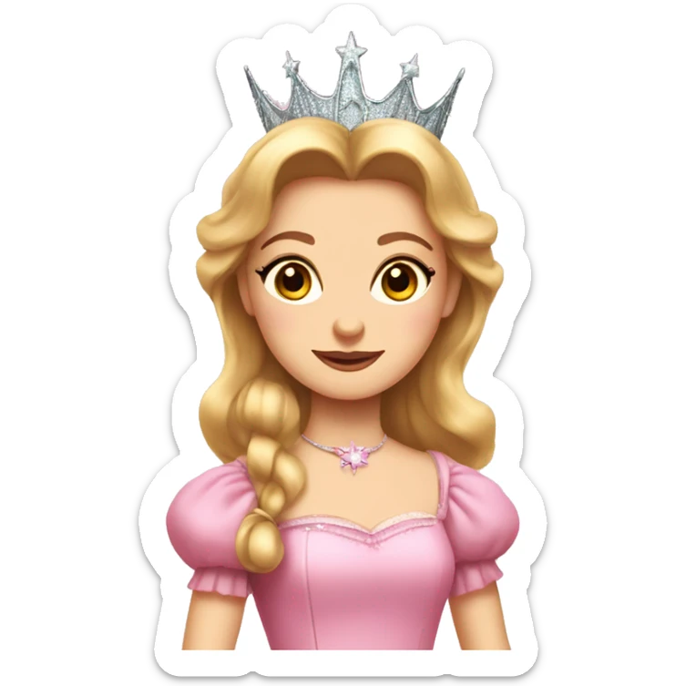 Glinda from the wizard of oz in a pink dress sticker