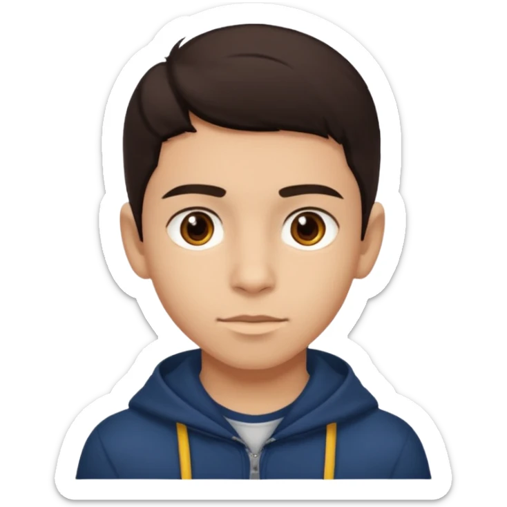 Erstelle mir eine Emoji von einem Jungen. Herkunft: Südamerika, Jung und Gutaussehend  sticker