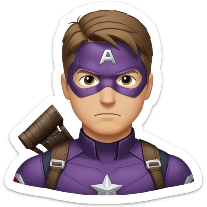 hawkeye clint barton portrait marvel, brown hair from captain america: civil war sticker