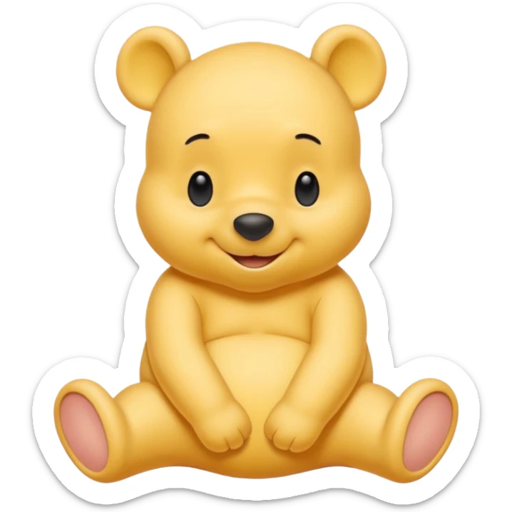 winee the pooh with yellow pastel skin cute and with no body no shirt only the head make itv bsmile sticker