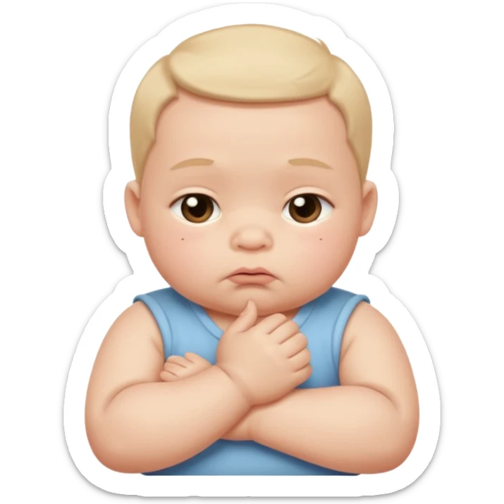  🥺 Pero con manitas y cruzadas como un bebé diciendo porfis y sacando su trompita sticker