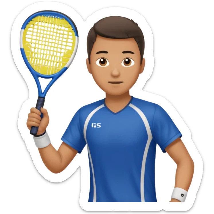 Male, eurasian, wearing sports cloth, swinging padel raquet sticker