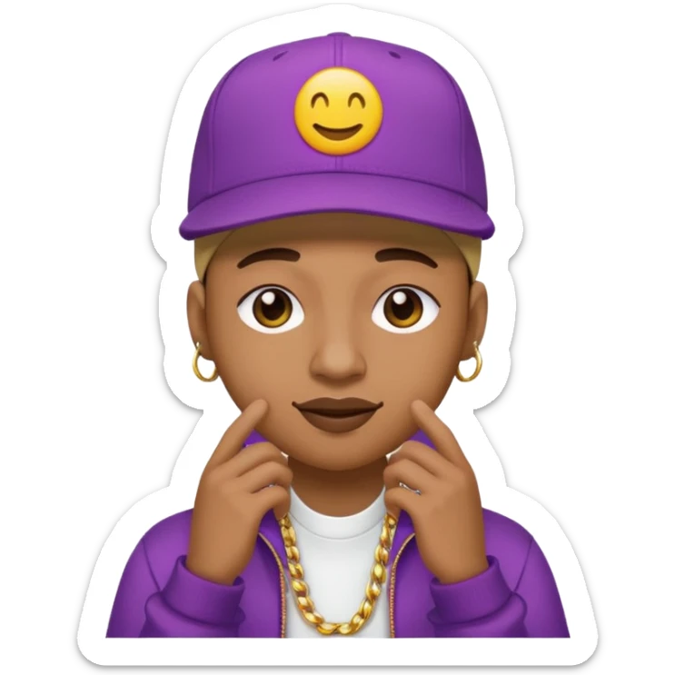 logo del álbum Trap Capos del cantante Noriel, emoji style, rapper cap, musical details, vibrant colors, no text sticker