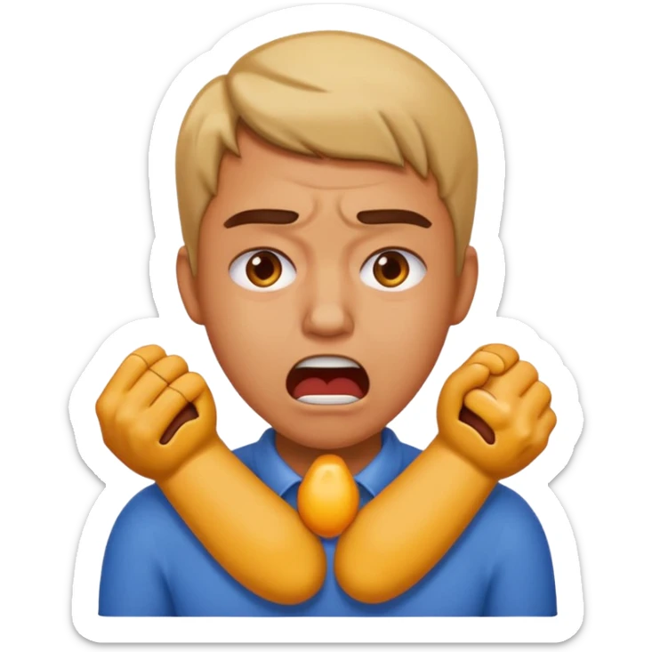 You know that thing were people pretend it choke themselves to signify anoiance. Could you make me an emoji to use sticker