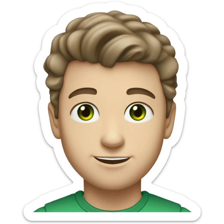 Brown hair Caucasian boy with a receding hair line with green eyes and a David Yurman necklace who’s tall and likes music is liberal  sticker