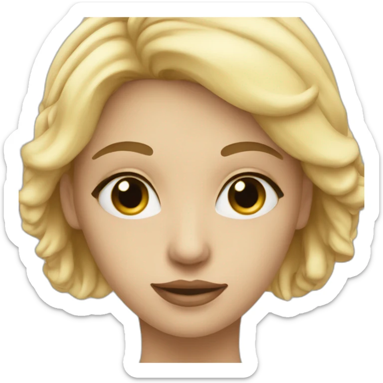 Petite femme blonde aux yeux bleus qui embrasse un homme noir sticker