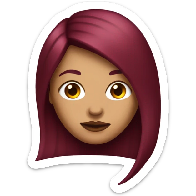 Tattooed woman with long straight burgundy hair sticker