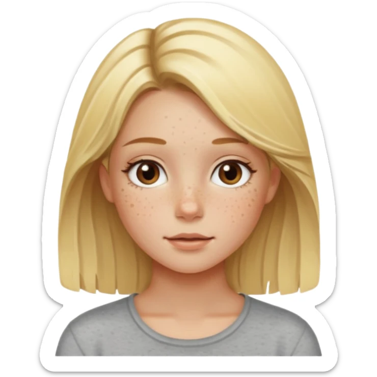 Uma miúda loira com madeixas naturais mais claras pele clara mas não tanto sardas sticker