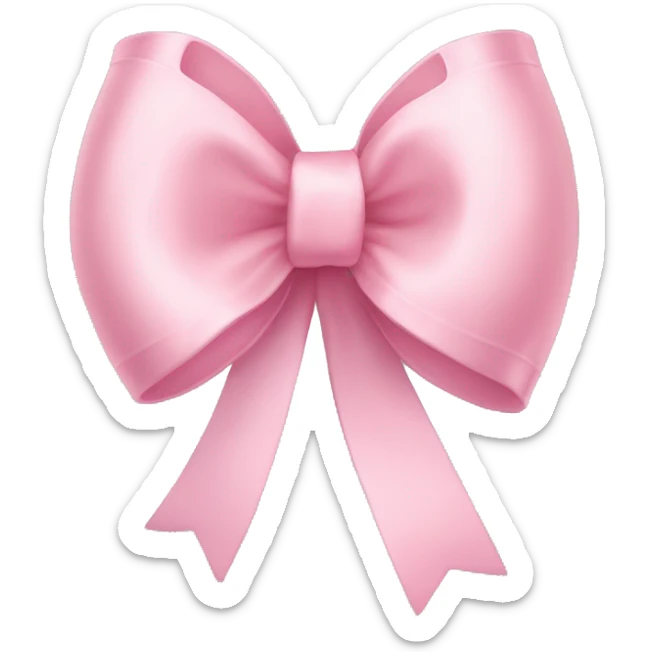 light pink ribbon bow sticker