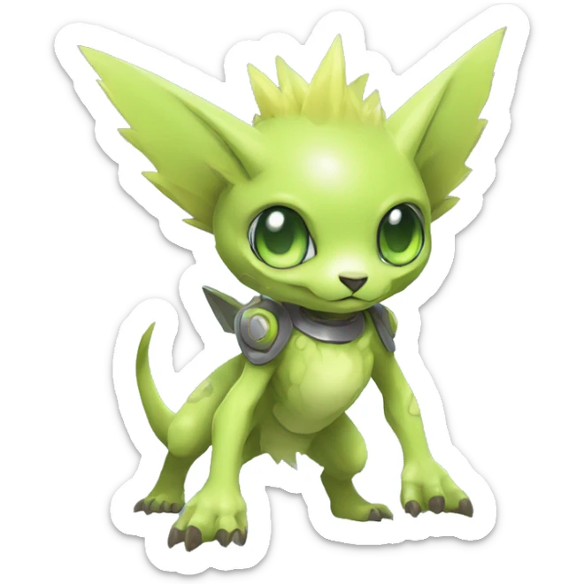 cute cool edgy ethereal alien punk Digimon-Fakemon-animal full body sticker