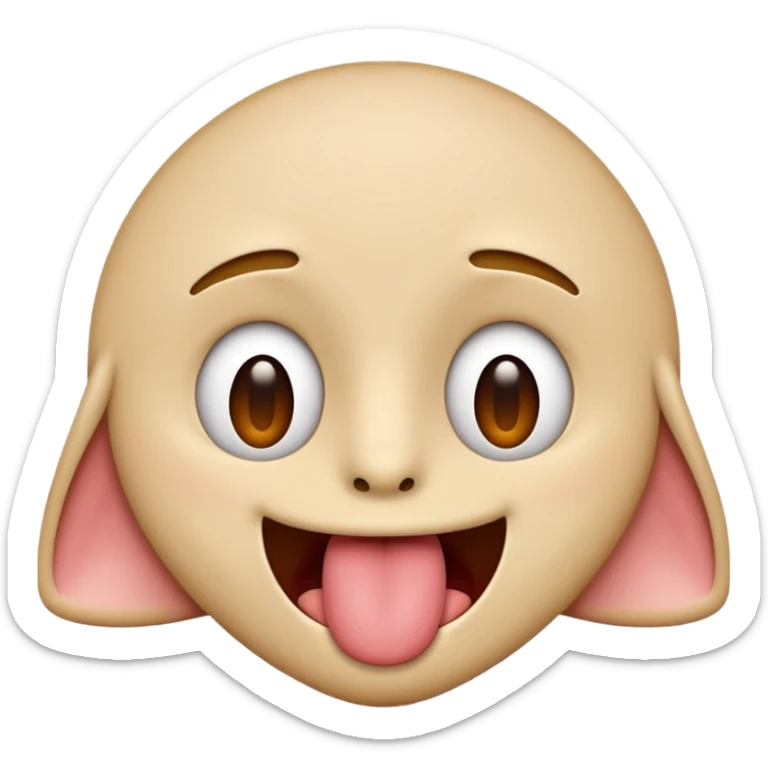tongue out to the side of the mouth, lined emoji (not filled in, or colored). not too wide of eyes sticker