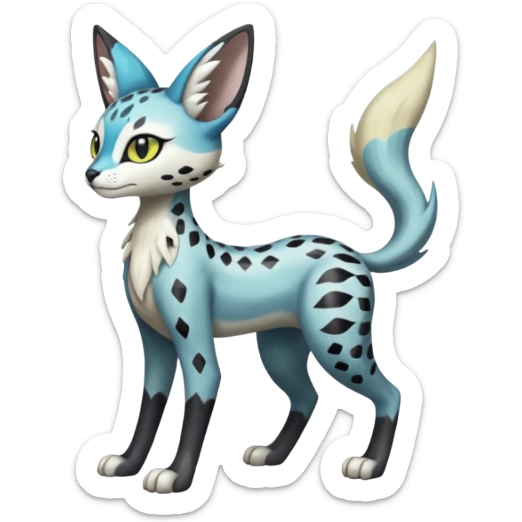 Meloetta-Trico-Meloetta-Silvally-Nargacuga-Sergal-Serval-Cresselia-Fakémon-creature-hybrid sticker