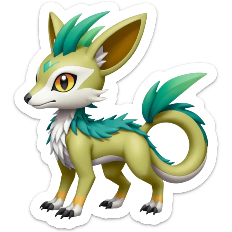 Meloetta-Vernid-Trico-Fionbri-Sergal-Pokémon-Digimon-Fakémon-fusion-hybrid-creature sticker