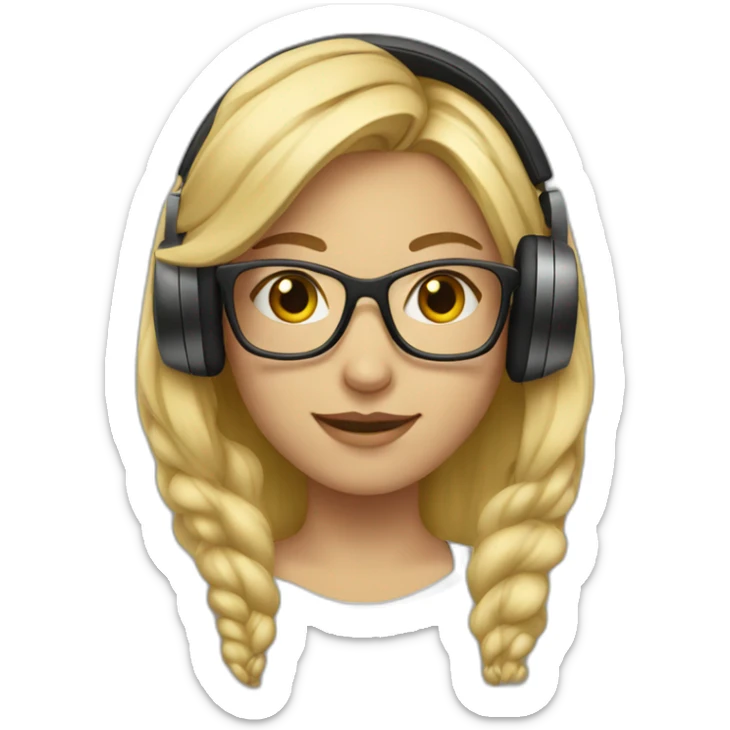 blonde-haired-girl-with-the-glasses-and-headphones sticker