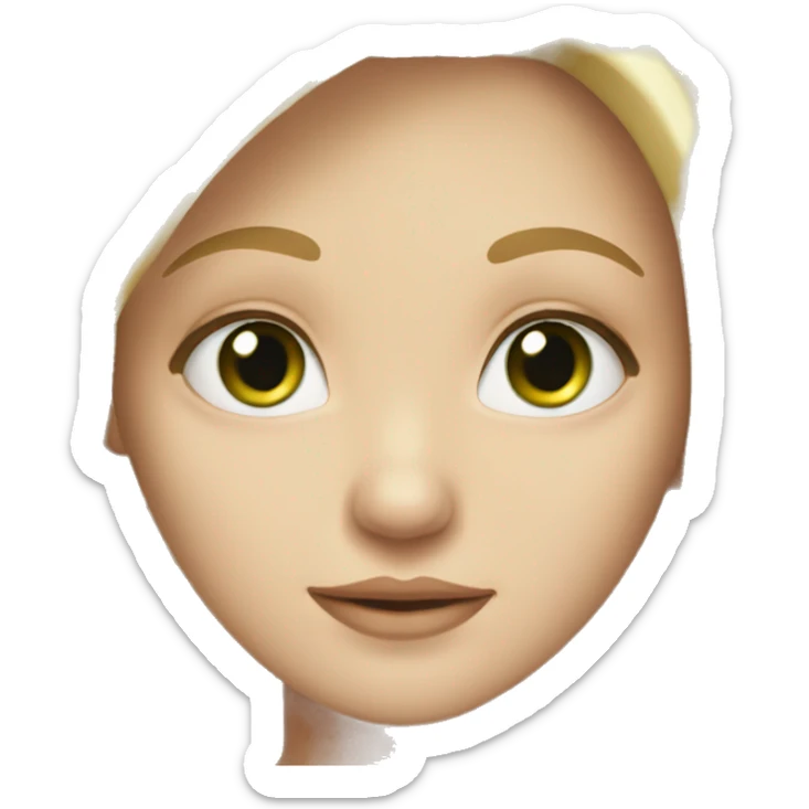 a girl with fair skin, blonde with long hair, green eyes sticker