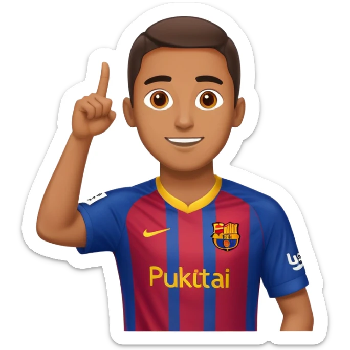 Lamine Yamal in Barcelona football kit, celebrating sticker