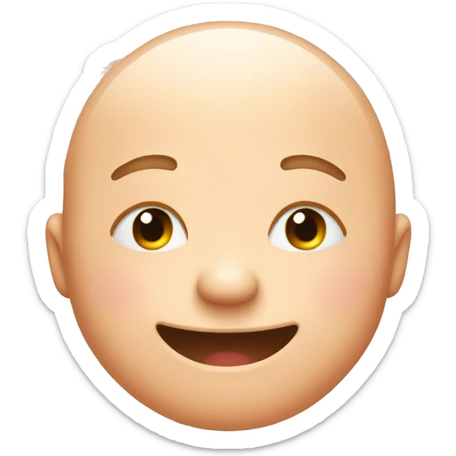 The emoji is a round, light peach face with closed eyes and a gentle, curved smile, expressing calm happiness. sticker