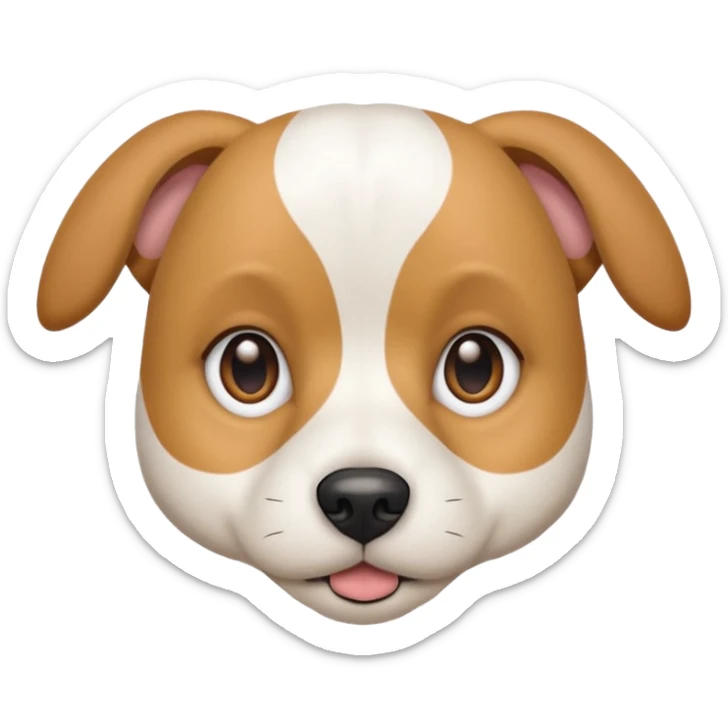 a white beagle x maltese x chi dog the size of a kelpie with light brown ears and a light brown patch on one eye sticker