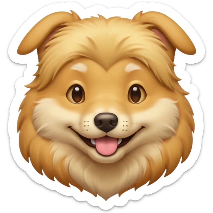 portrait of a dog, smiling with closed mouth, no tongue showing sticker