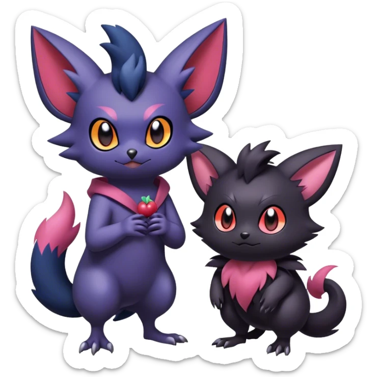 Edgy Cool Cute Kawaii Noibat-Zorua-Pokemon Full Body sticker
