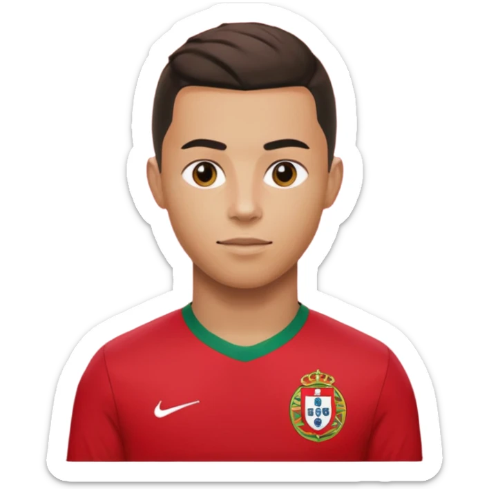 red Portugal football shirt with Ronaldo on the back sticker