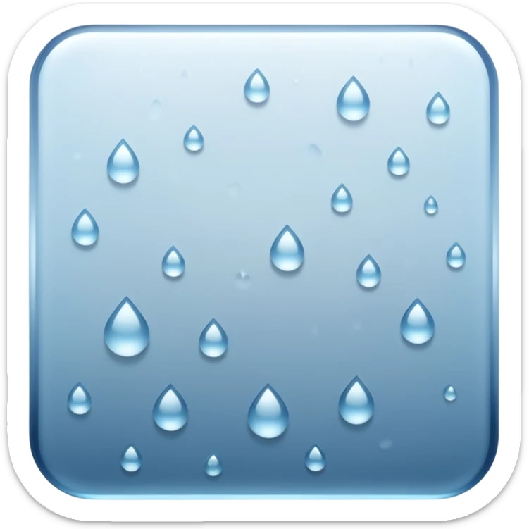 a close-up of a glass surface covered with small water droplets and light fog, as if from steam or humidity — some droplets sliding down slowly — soft reflections and blurred transparency give a realistic misty look — clean, glossy design with gentle lighting sticker