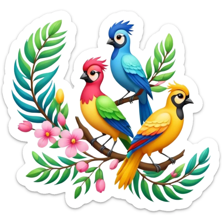 Spring birds sticker
