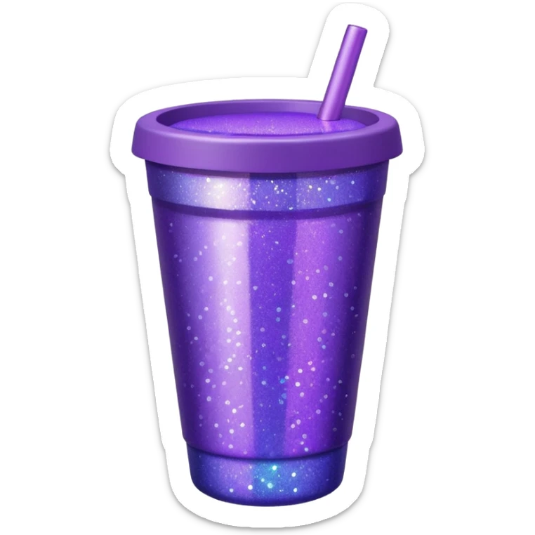 glitter purple cup sticker
