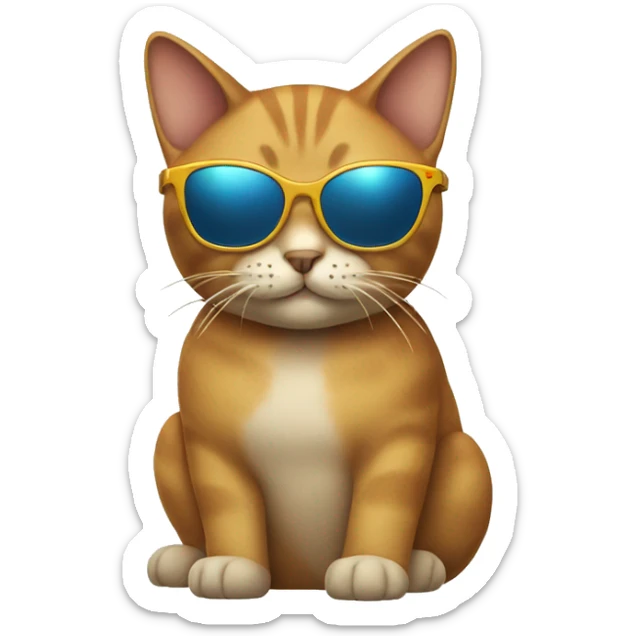 Cat with sunglasses sticker