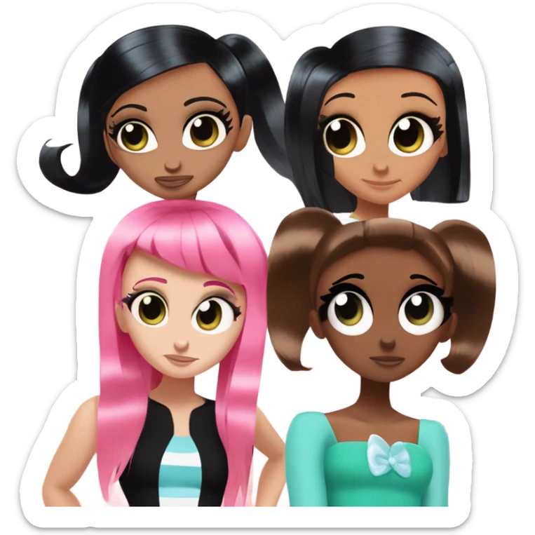 The Powerpuff girls cartoon characters from the tv show Powerpuff girls sticker