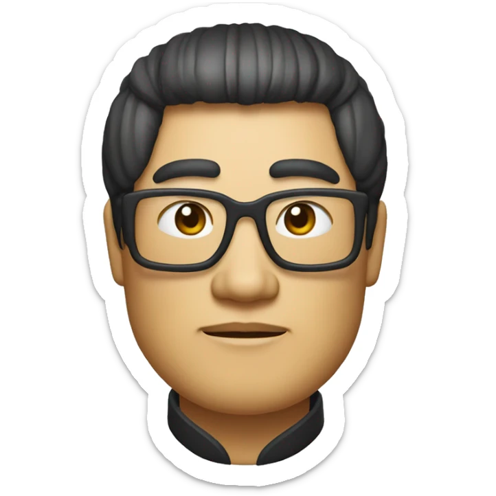 A portrait of Emperor Wu of Han, Liu Che, styled in Apple emoji art.   Cartoonish features with rounded shapes and bright colors,   resembling the style of Apple's emoji characters.   sticker