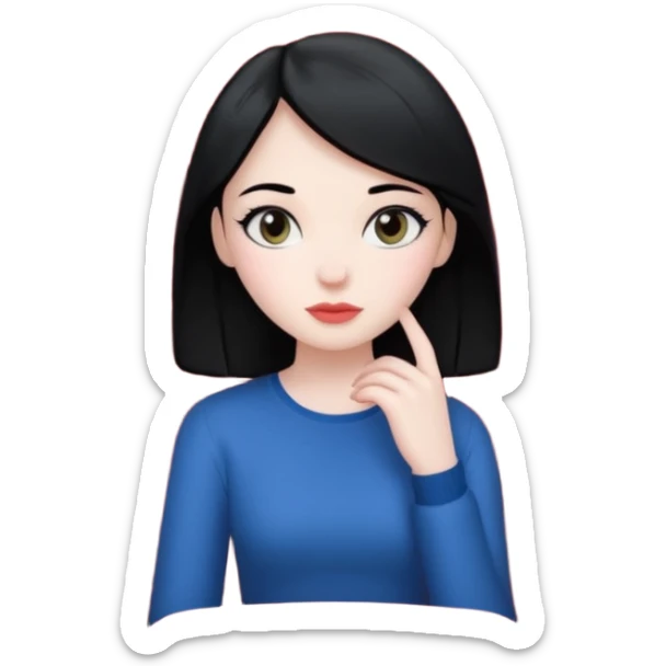 a girl with black hair sitting in a cinema hall sticker