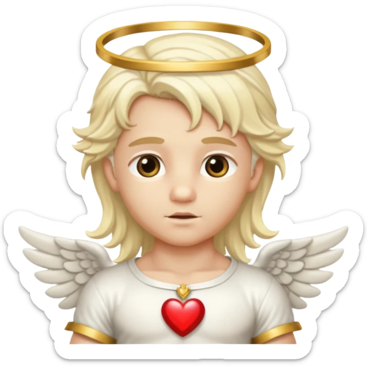 Cupid, Love God from Rome Mythology with long platinum blonde hair, gold and white outfit sticker