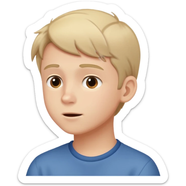 A boy showing right cheek to her mother asking for a gentle playful slap only boy no picture of mother included in emoji
Give side view of right cheek sticker