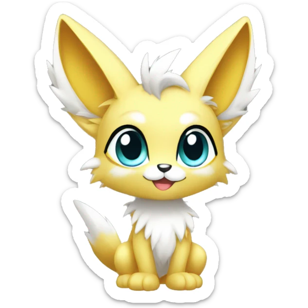 shiny anthro sparkle-furry fur-sona chibi-style Fakémon-hybrid full body sticker