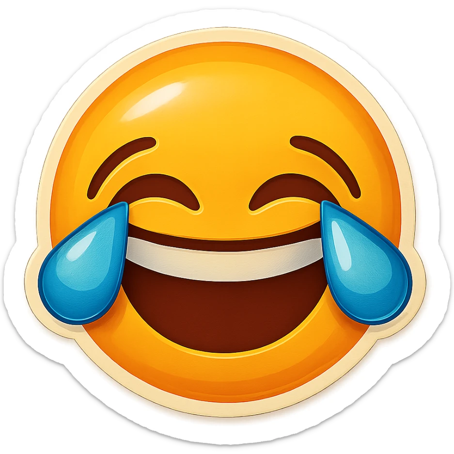 laughing with tears in eyes sticker