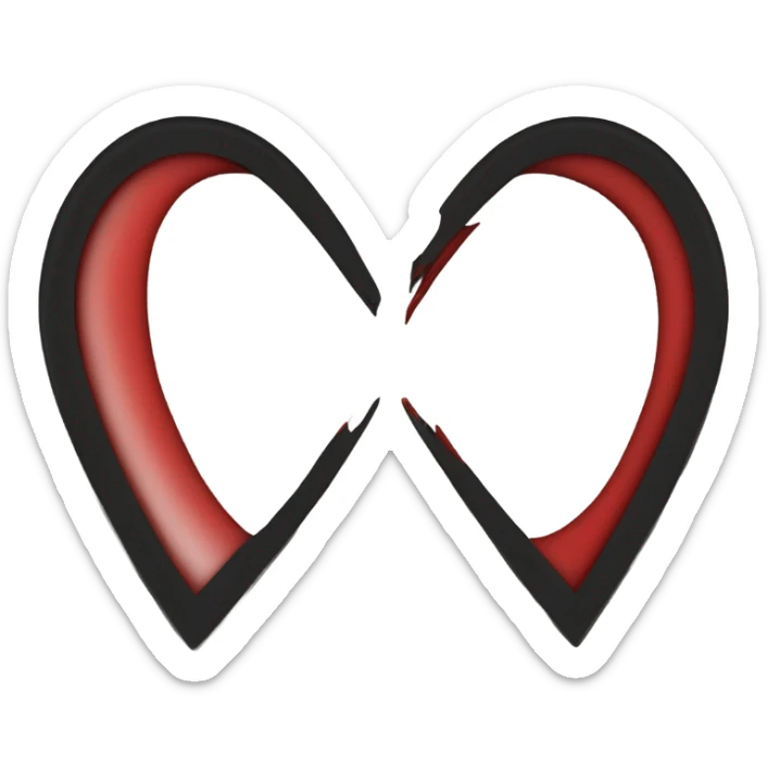 black red heart sticker