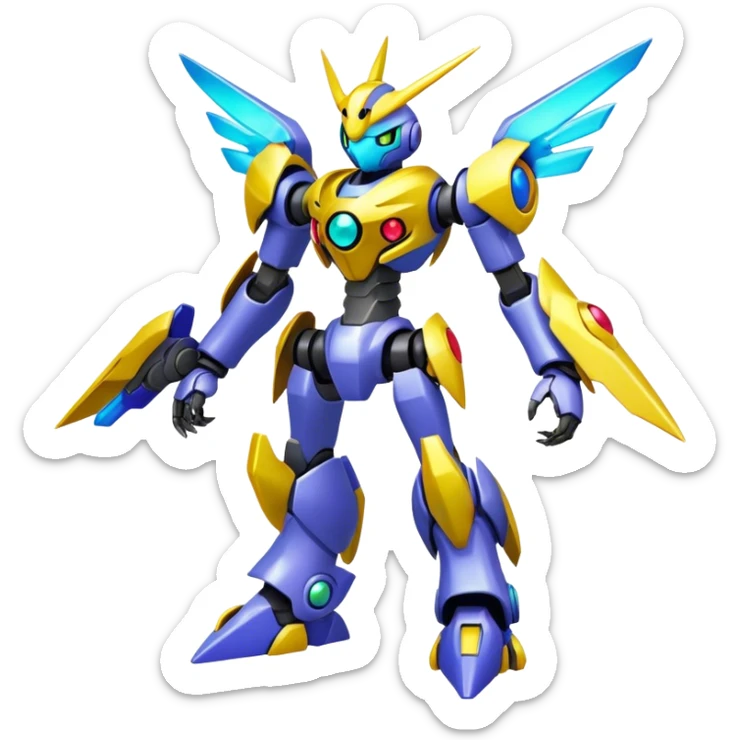 Shiny Fakemon-Pokemon-Digimon-Spectrobes-Medabot-fusion, full body sticker