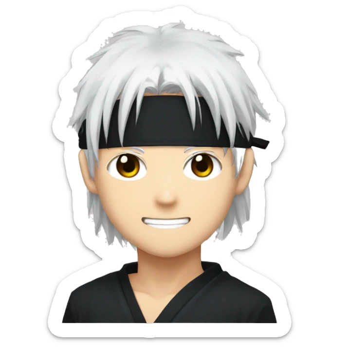 gojo satoru anime  with white hair and black blindfold in jujutsu kaisen sticker