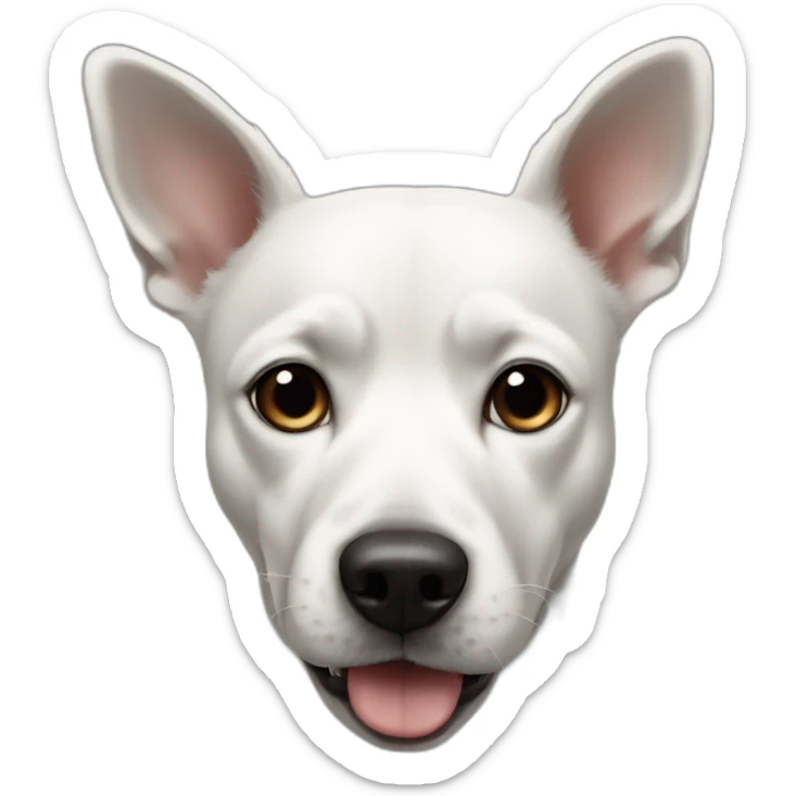 white dog with black manchas in the face mixed like border ollie with short hair sticker