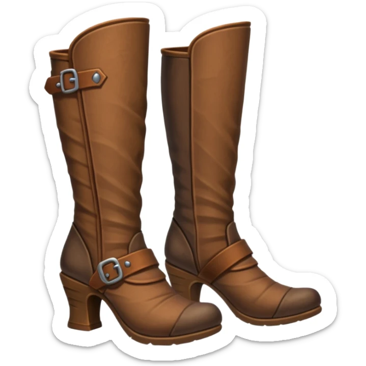 medievil boots, simpleand plain fantasy adveture boots, female, no laces, high heels sticker