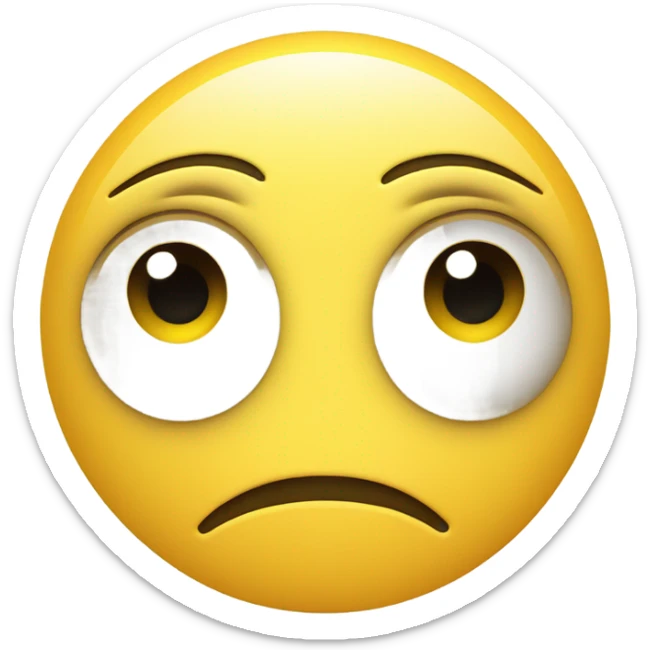 Jellow circle dot like an emoji but hallway the face turned to the side you can see two eye judjing your behaviour with a serious expression mouth  sticker