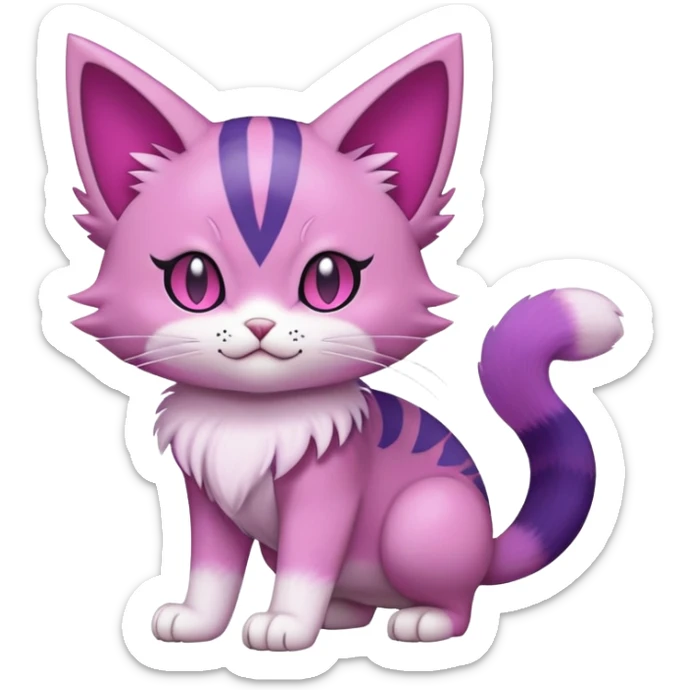 Purrloin-Skitty-Pokémon-Fakémon-hybrid-creature (full body) sticker